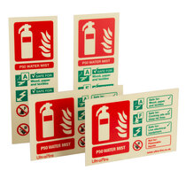 Photoluminescent P50 Water Mist Fire Extinguisher Signs Self-Adhesive